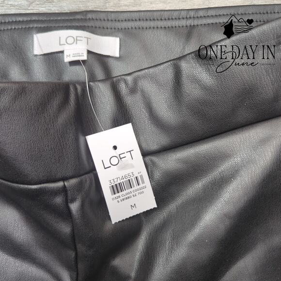 Loft Faux Leather Skinny Ankle Pants Size M - Picture 2 of 6